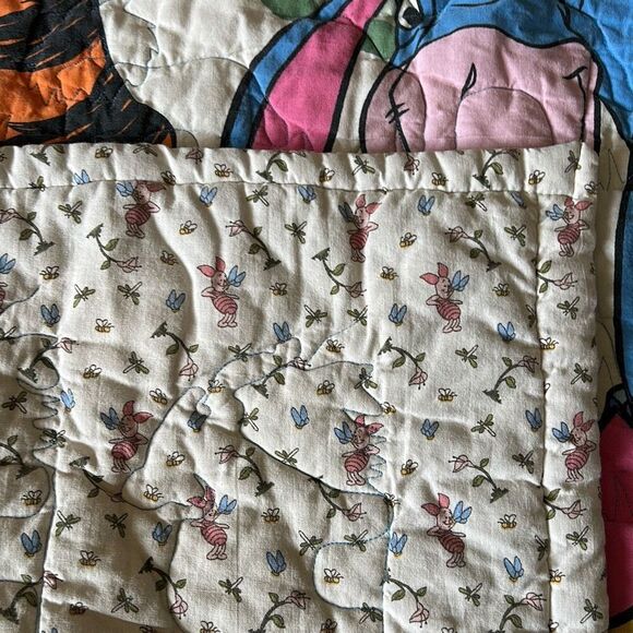 Disney Winnie The Pooh Vintage Baby Quilt Nursery Bedding Piglet Eeyore Handmade - Picture 4 of 11